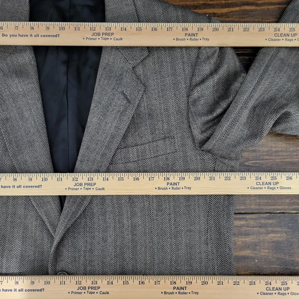 Sterling & Hunt Men's Tweed Sport Coat Blazer‎ Brown Herringbone Size About 44R